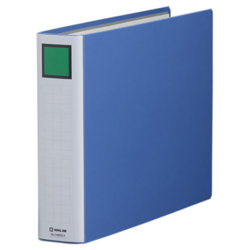 ｷﾝｸﾞﾌｧｲﾙ ｽｰﾊﾟｰﾄﾞｯﾁ(脱･着)ｲｰｼﾞｰ B4ﾖｺ 50mmとじ 背幅66mm 青 1冊画像