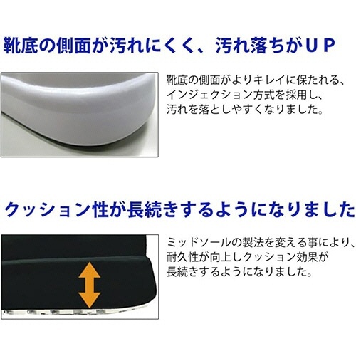 超耐滑軽量作業靴 ハイグリップ ブラック 27.5cm 1足 斜めから撮影された、滑り止めソールを強調した状態