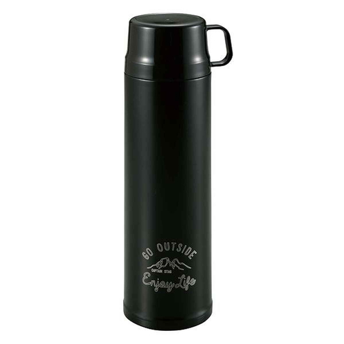 水筒 キャプテンスタッグ 直飲み コップ 2way モンテ ダブルステンレスボトル 900ml ブラック画像