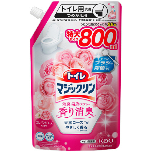 ﾄｲﾚﾏｼﾞｯｸﾘﾝ 消臭･洗浄ｽﾌﾟﾚｰ 香り消臭 ｴﾚｶﾞﾝﾄﾛｰｽﾞ 詰替 特大 800mL 1ﾊﾟｯｸ画像