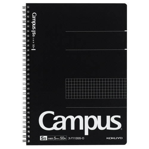 ｷｬﾝﾊﾟｽ ﾂｲﾝﾘﾝｸﾞﾉｰﾄ ｾﾐB5 5mm方眼罫(ｶｯﾄｵﾌ) 50枚 1ｾｯﾄ(5冊)画像