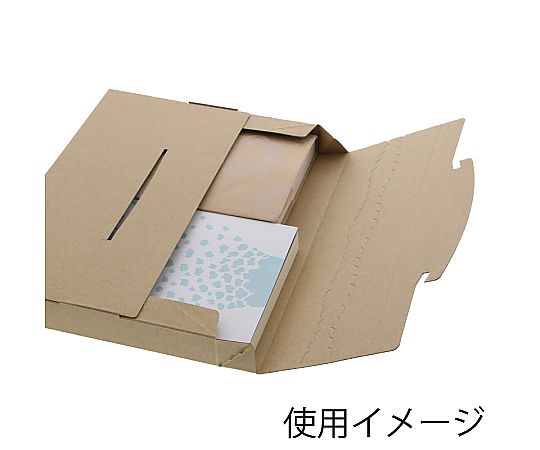 ダンボール　ラクポスBOX　265-30　10枚 複数のダンボールが重ねられた状態で、外観が整然としている。