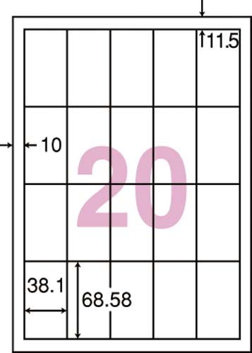 ｎａｎａラベルシンプルパック２０面四辺余白５００枚画像