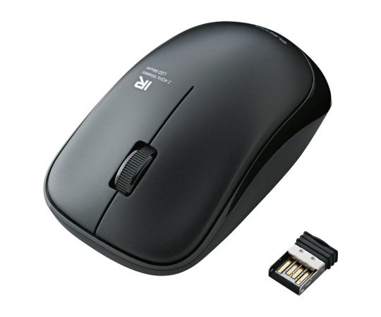 無線IR LEDマウス(3ボタン) ブラック サイレント搭載