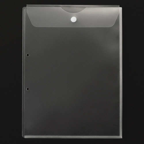 2穴ﾎﾙﾀﾞｰ ﾌﾀ(ﾏｼﾞｯｸﾃｰﾌﾟ付)･ﾏﾁ付 A4ﾀﾃ ｸﾘｱ 1ﾊﾟｯｸ(10枚)画像