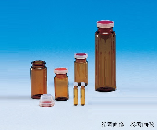 サンプル瓶（茶褐色）　差込式ポリ栓（Aタイプ）付　5mL　100組入　PS-5A