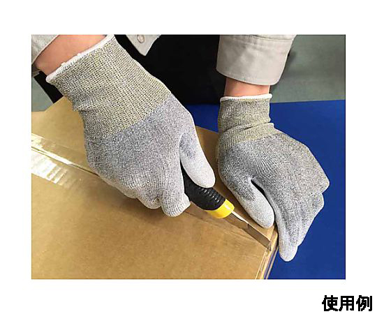 [M] 手袋(耐切創/高強度PE系・ナイロン・PUコート) 側面から捉えられた手袋のコーティング部分が際立つ姿
