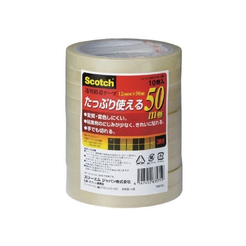 スコッチ　透明粘着テープ　１２ｍｍ幅×５０ｍ５０巻画像
