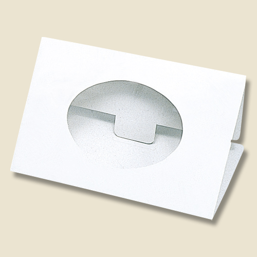 ハンカチ化粧箱（白無地・タトウ式・窓付き・光沢・裏白・130×197mm)画像