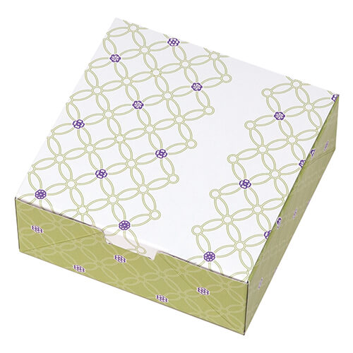 ルミアサービス箱４個　七宝　つなぎ　もえぎ色画像