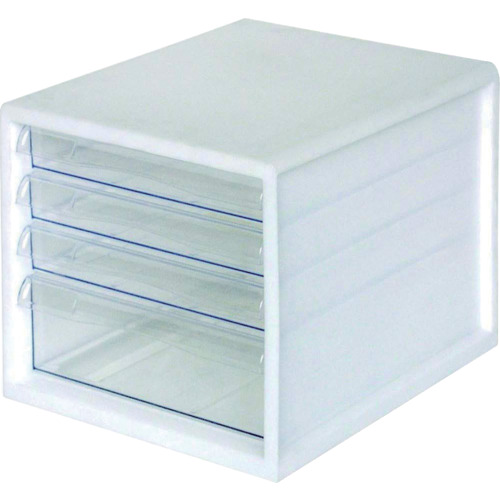 ナカバヤシ　Ａ４レターケース一体／浅３段深１段／ホワイト画像