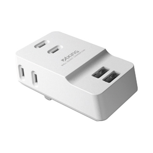 複合型ＡＣタップ　ＡＣ×３＋ＵＳＢ×２　ホワイト画像