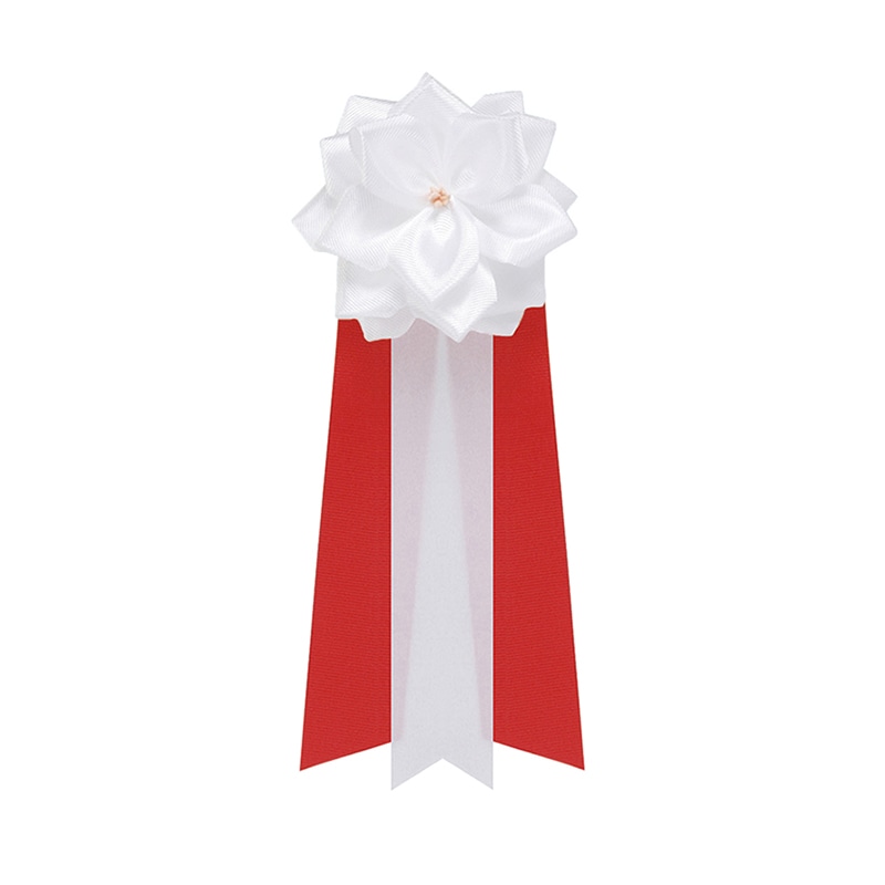 キー５ＷＨＮ　徽章バラ小３枚タレ　白　１個入画像