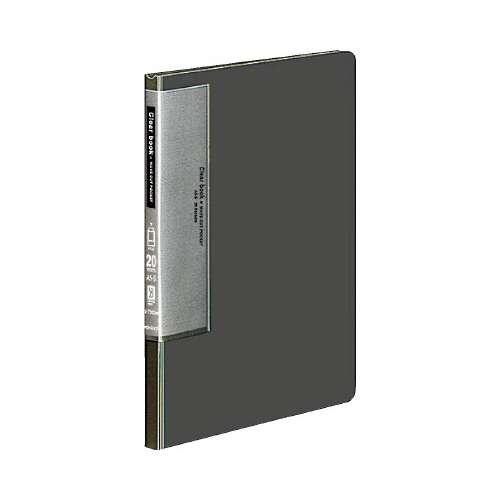 クリヤーブック固定式Ａ５縦２０枚濃灰Ｘ３