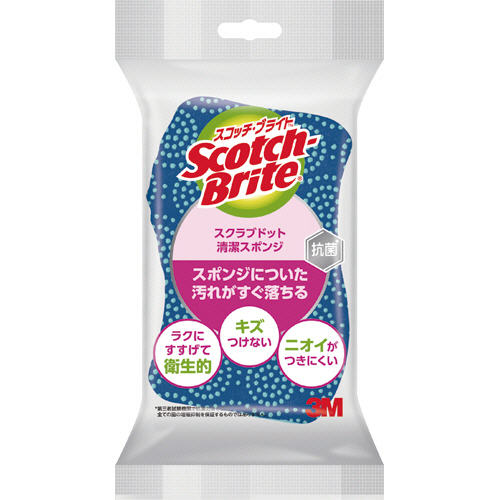 ｽｺｯﾁ･ﾌﾞﾗｲﾄ ｽｸﾗﾌﾞﾄﾞｯﾄｽﾎﾟﾝｼﾞ 清潔ｽﾎﾟﾝｼﾞ ﾌﾞﾙｰ 1個画像