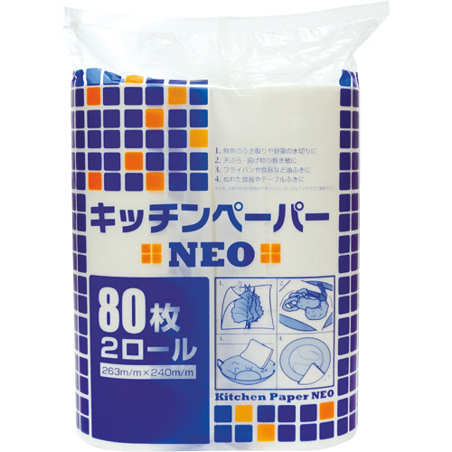 ｷｯﾁﾝﾍﾟｰﾊﾟｰNEO 80枚/ﾛｰﾙ 1ｾｯﾄ(20ﾛｰﾙ:2ﾛｰﾙ×10ﾊﾟｯｸ)画像