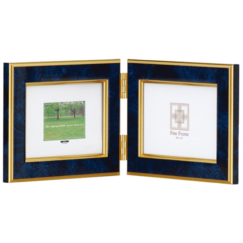 ﾏｰﾌﾞﾙ 樹脂製ﾌｫﾄﾌﾚｰﾑ L判ﾖｺ2面 ﾌﾞﾙｰ 1枚画像