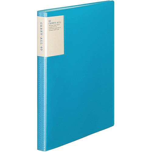 ｸﾘﾔｰﾌﾞｯｸ(ｷｬﾘｰｵｰﾙ) 固定式･背ﾎﾟｹｯﾄ A4ﾀﾃ 40ﾎﾟｹｯﾄ 背幅22mm 青 1ｾｯﾄ(6冊)画像