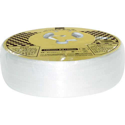 PPﾃｰﾌﾟ 幅100mm×長さ1000m 白 ﾒﾝｺ付 1巻画像