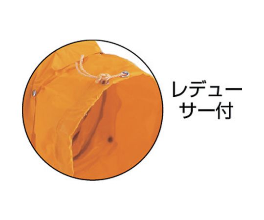 収納型フレキシブルダクト　Φ280X5m 形が柔軟なダクトが収納された状態で、全体が折りたたまれている様子。