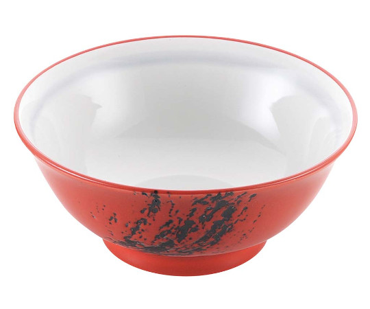 磁器 中華食器 赤釉筆流し 高台丼 6.5寸（φ200）画像