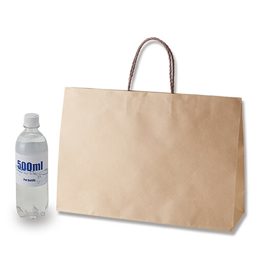 洋服や衣類小物に！出し入れスムーズな手提げ紙袋（茶）