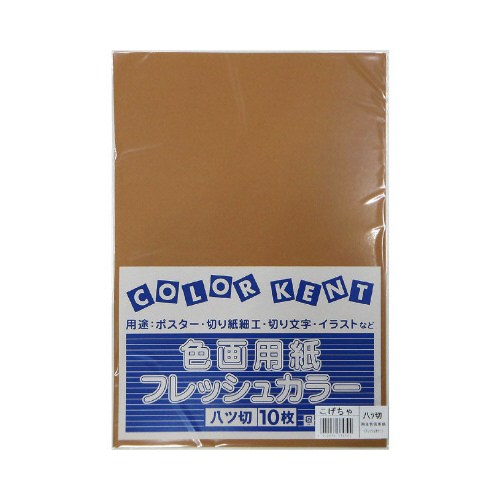 再生色画用紙　八切　こげちゃ　１０枚画像