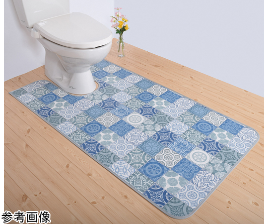 拭けるマットシリーズ　アンティグロ　トイレマット　ブルー　600×1000mm画像