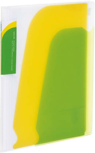 ポケットブックノビ－タ　チャックポケット付黄緑×５画像