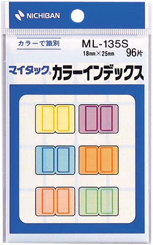 マイタックインデックス　１８×２５　６色　１０袋画像