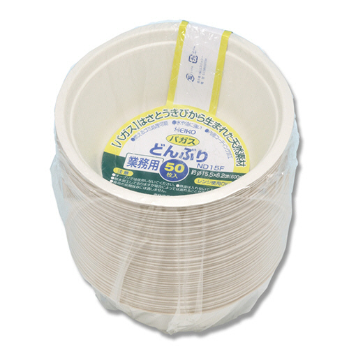 紙皿 ﾊﾞｶﾞｽﾍﾟｰﾊﾟｰｳｪｱ 業務用 丼 C600 ND15F 1ｾｯﾄ(800枚:50枚×16ﾊﾟｯｸ)画像