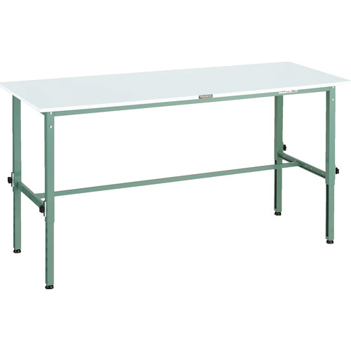 RAEM2型高さ調節作業台 天板 1800×750×650-950mm 脚部:ｸﾞﾘｰﾝ 1台画像