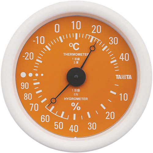 温湿度計　壁掛け式　ＴＴ－５１５　オレンジ画像