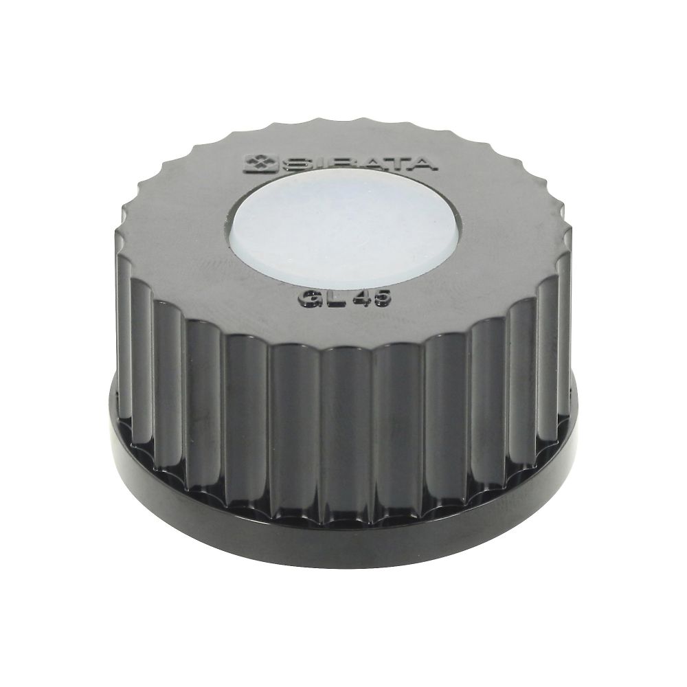 ねじ口びん黒キャップ穴あき GL-45 1パック（5個入）画像