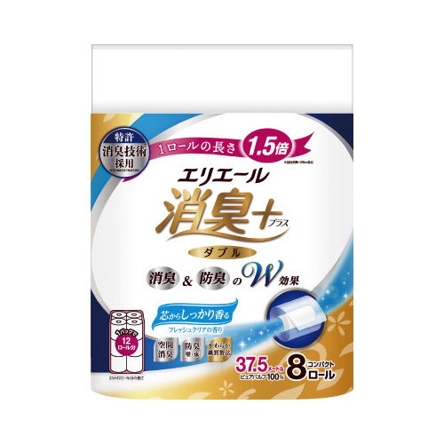 エリエールコンパクト　消臭＋　Ｗ３７．５ｍ　８個画像