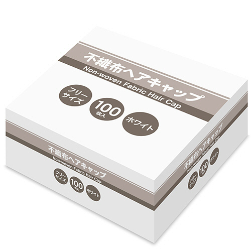 不織布ﾍｱｷｬｯﾌﾟ ﾎﾜｲﾄ 1箱(100枚)画像