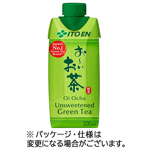 おーいお茶 緑茶 330mL ｷｬｯﾌﾟ付き紙ﾊﾟｯｸ 1ｹｰｽ(12本)