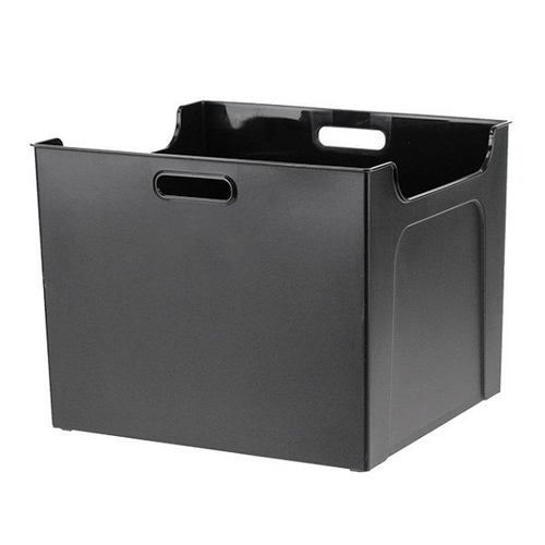 収納ケース 幅32.9×奥行32.9×高さ26.3cm ナチュラ ソートボックス L ブラック画像