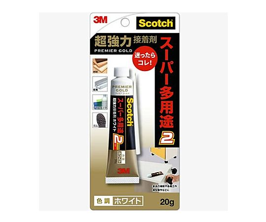 20g 超強力スーパー多用途接着剤(ホワイト) 透明なサイズのチューブに白い液体が入っている状態