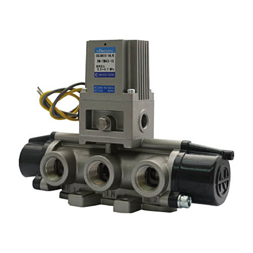 ﾊﾟｲﾛｯﾄ式4方向電磁弁(ｼﾝｸﾞﾙｿﾚﾉｲﾄﾞﾀｲﾌﾟ) Rc1/2 1台画像