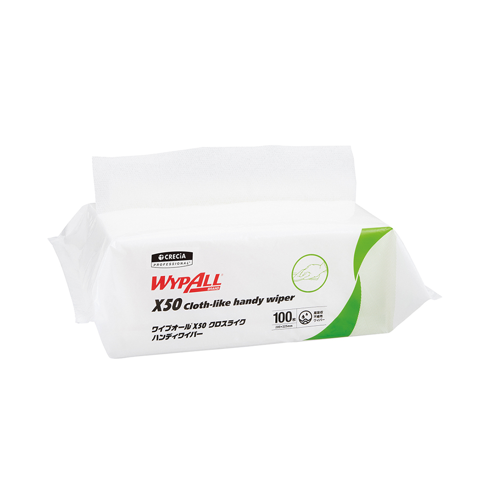 ワイプオール（クロスタイプ）X50 クロスライク ハンディワイパー・白 100枚×16袋入画像