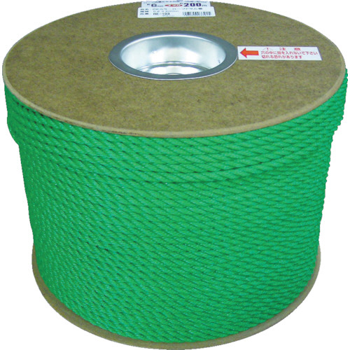 ﾎﾟﾘｴﾁﾚﾝﾛｰﾌﾟﾄﾞﾗﾑ巻 6mm×200m ｸﾞﾘｰﾝ 1巻画像