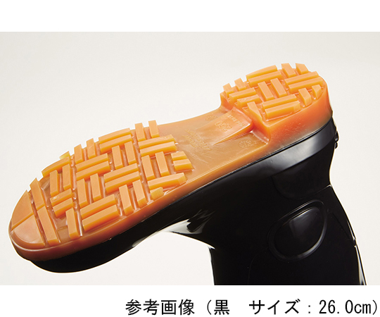 安全長靴 黒 30.0cm 靴底のデザインがしっかり見える横向きの状態
