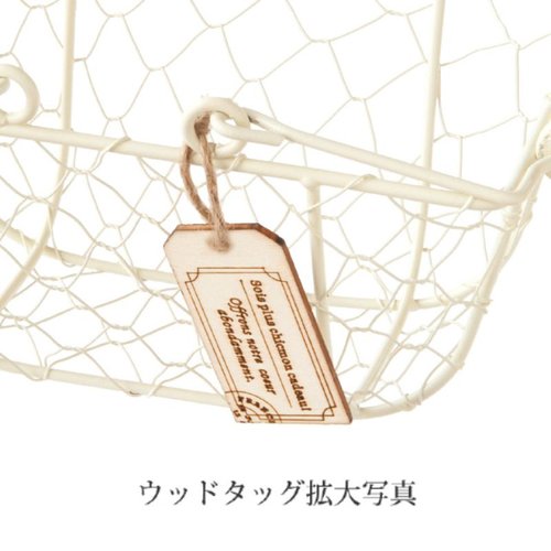 フラワー什器 ワイヤ-バスケット-M アイボリー(6個) ヘッズ 淡いアイボリーのワイヤーバスケットが横並びに配置されている様子
