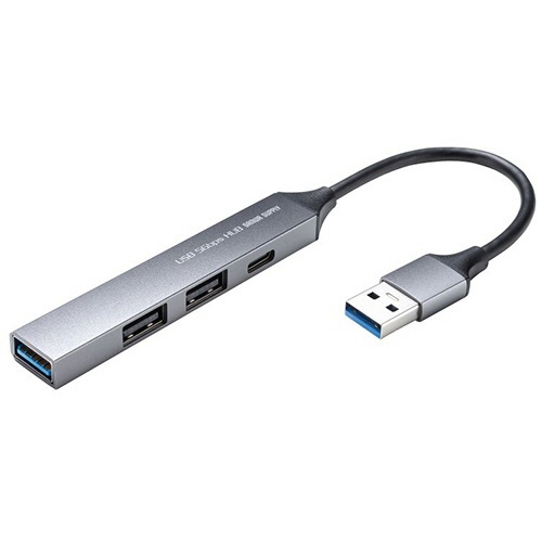 USB 5Gbps 4ポート(A×3・C×1) コンボ超スリムハブ アルミ 1個