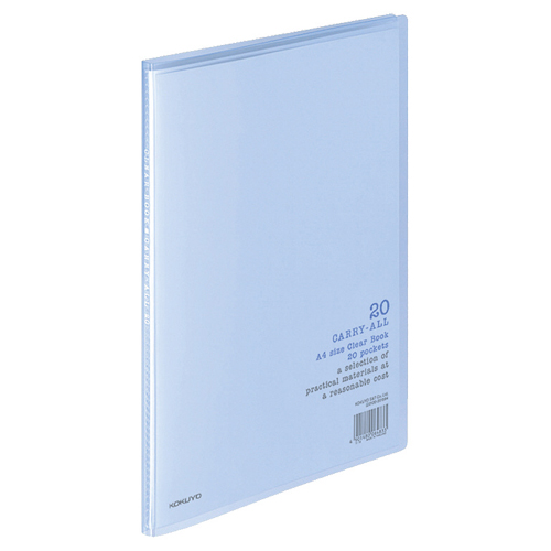 ｸﾘﾔｰﾌﾞｯｸ(ｷｬﾘｰｵｰﾙ) 固定式 A4ﾀﾃ 20ﾎﾟｹｯﾄ 背幅11mm 青 1ｾｯﾄ(20冊)画像