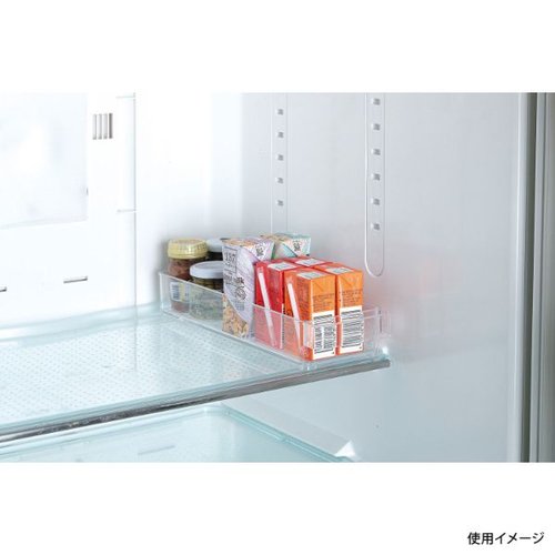 スキット 冷蔵室トレー浅型(スリム) パール金属 トレーが前面から見える少し傾いた状態