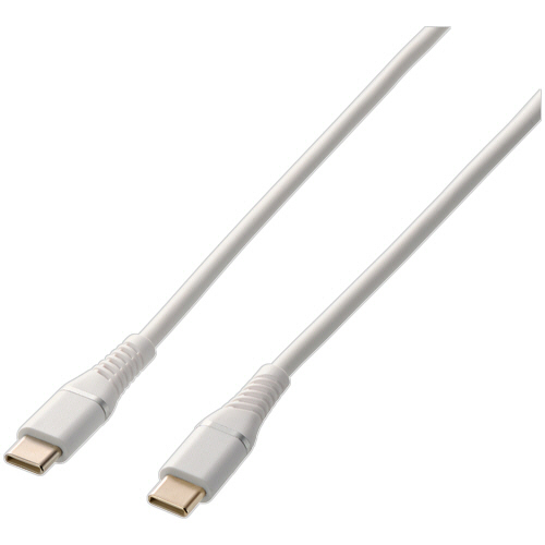 やわらかで絡みにくい USB C to Cｹｰﾌﾞﾙ PD100W対応 1m ﾎﾜｲﾄ 1本