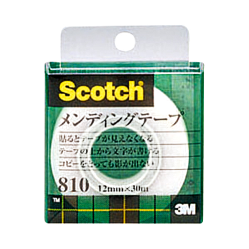 ｽｺｯﾁ ﾒﾝﾃﾞｨﾝｸﾞﾃｰﾌﾟ 810 小巻 12mm×30m ｸﾘｱｹｰｽ入 1巻