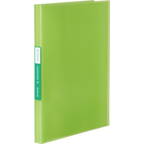 ｼﾝﾌﾟﾘｰｽﾞ ｸﾘｱｰﾌｧｲﾙ(透明) A4ﾀﾃ 40ﾎﾟｹｯﾄ 背幅22mm 黄緑 1冊